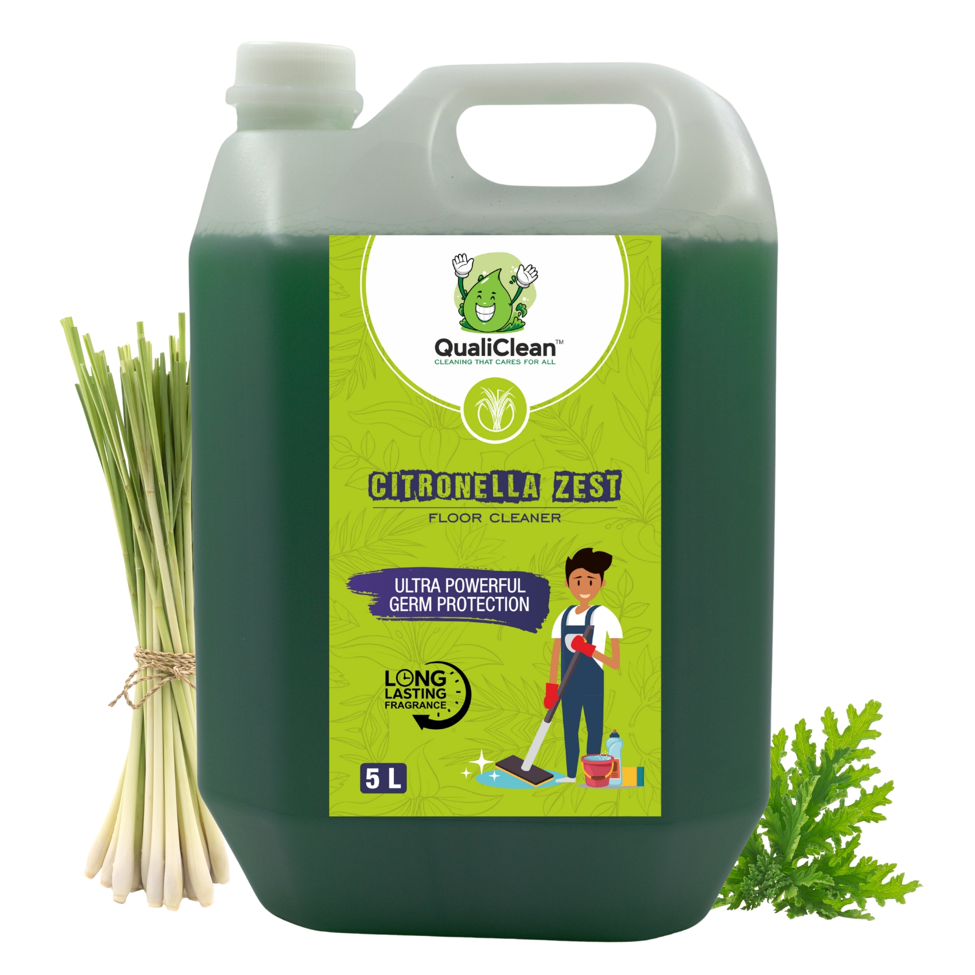 QualiClean Floor Cleaner – 500ml | Fragrance-Free & Color-Free | Powerful Dirt & Dust Removal | Safe on All Floor Types | Effective Disinfectant | Natural Shine | Ready-to-Use Floor Cleaner