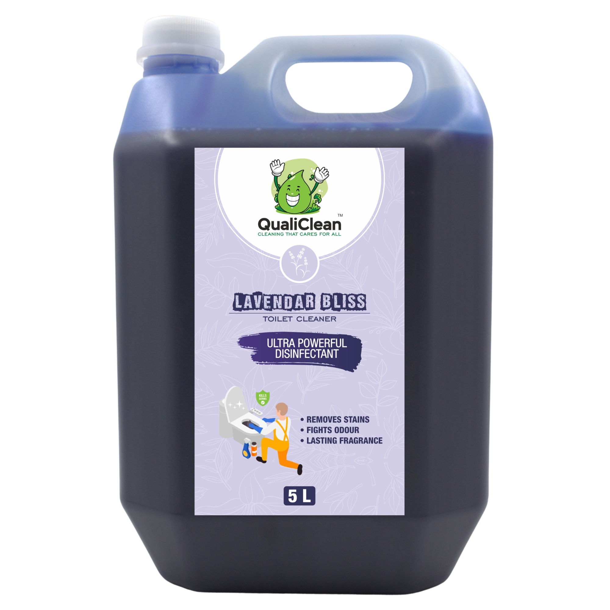 QualiClean Toilet Cleaner – 5 Litre Refill | Fragrance-Free | Ultra Powerful Formula | Kills 99.9% Germs & Bacteria | Removes Stubborn Stains | Bulk Disinfectant Toilet Cleaner
