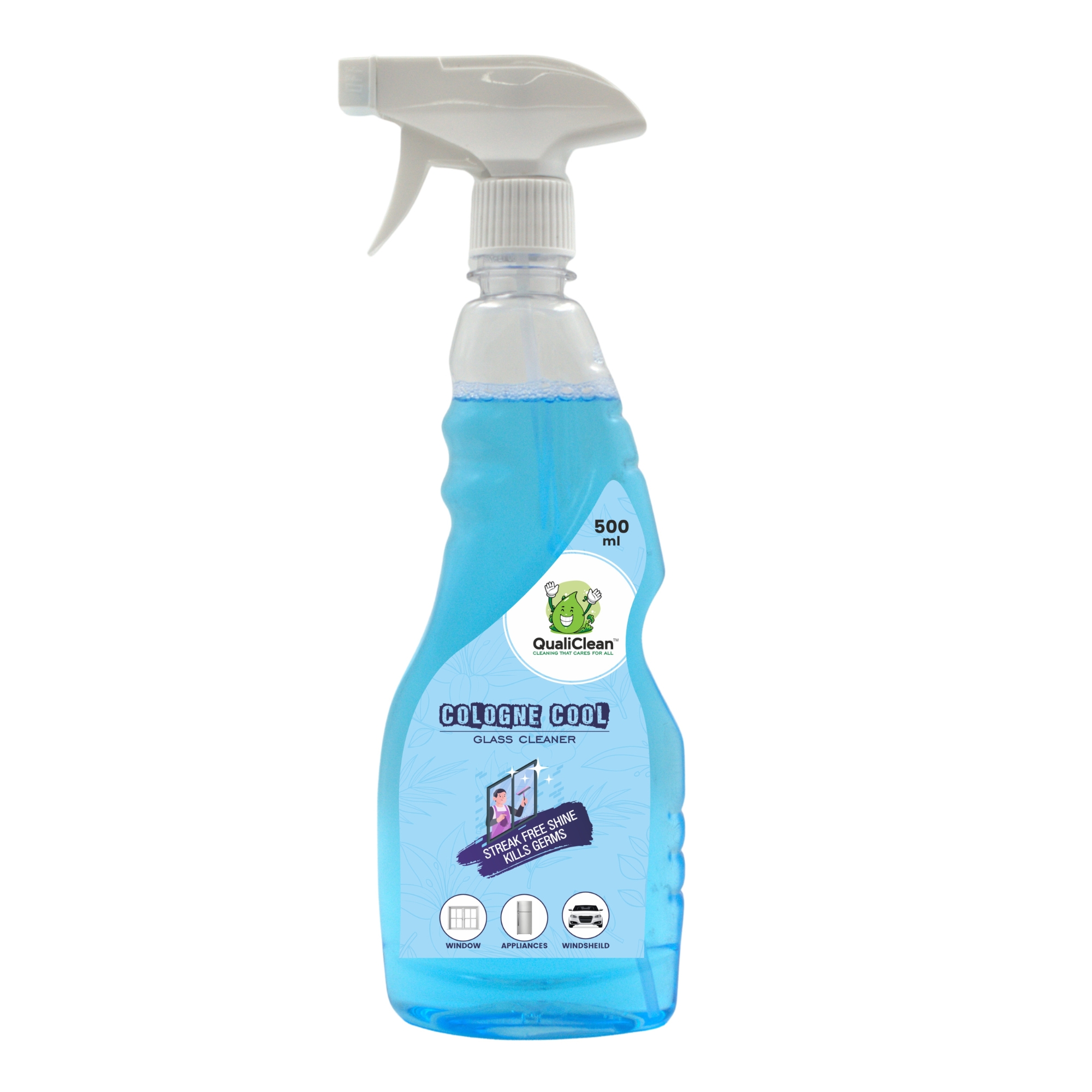 QualiClean Glass Cleaner – 1 Litre Fragrance-Free